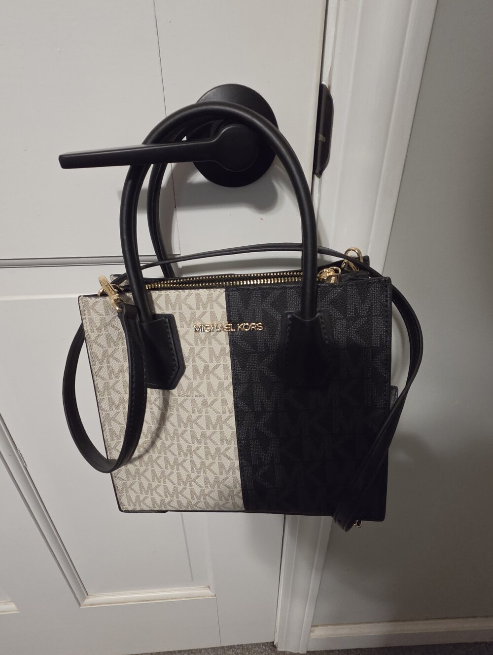 Michael Kors Two-Tone Black and Cream Satchel